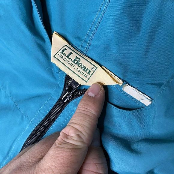 Vintage L.L. Bean Anorak 1990's USA MADE Teal Light Weight Windbreaker Rain Coat - Picture 7 of 7